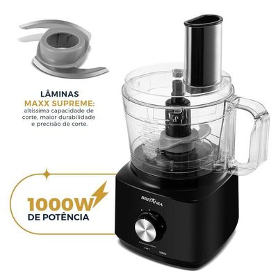 Multiprocessador Britânia 1000W 3 Em 1 Lâminas Inox BMP900C 220V