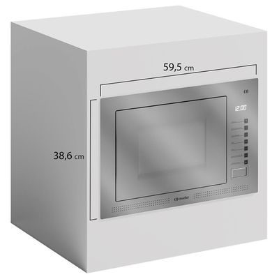Micro-ondas De Embutir Mueller 25 Litros Espelhado MME25K Cinza 110V
