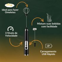 Mini Mixer Elétrico Recarregável Multiuso Praticidade E Versatilidade Em Segundos - Bivolt