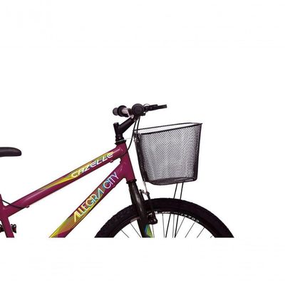 Bicicleta Allegra City Aro 24 Sem Marchas Freios V-brake E Cestão Colli Roxo