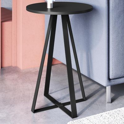 Mesa Lateral Para Sala De Estar 27940 Preto Artesano Preto
