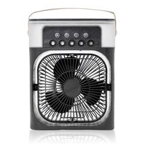 Ventilador Portátil Iluminação Umidificador Climatizador Usb De Mesa Preto