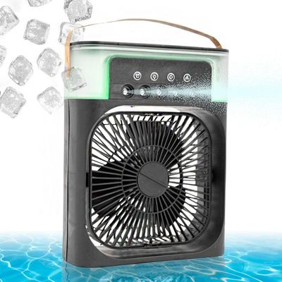 Ventilador Portátil Iluminação Umidificador Climatizador Usb De Mesa Branco