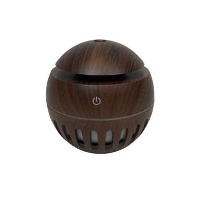 Umidificador Purificador De Ambientes Usb Bolinha Detalhe Vazado Ultrassonico Mogno