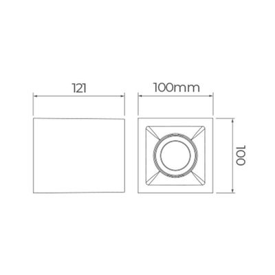 Spot De Sobrepor Recuado Stella Square Out Mr16 Gu10 Bivolt Branco
