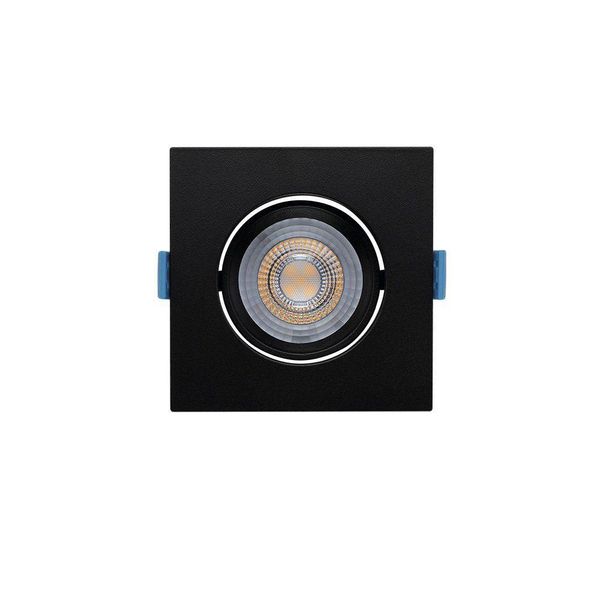 Spot De Led De Embutir Recuado Stella Easy Evo Mr16 Quadrado 4,5w Bivolt Preto - 3000k - Luz Amarela