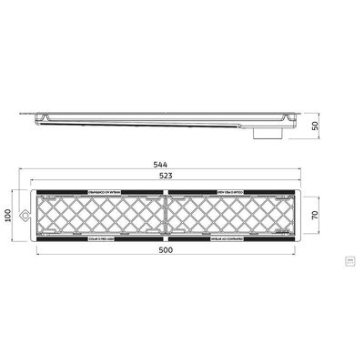 Ralo Linear Oculto Tramontina Em Pvc Slim Hide 7x50 Cm