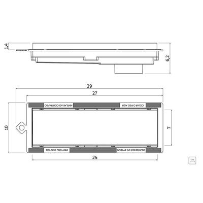 Ralo Linear Com Tampa Em Aço Inox Tramontina Em Pvc Slim 7x25 Cm