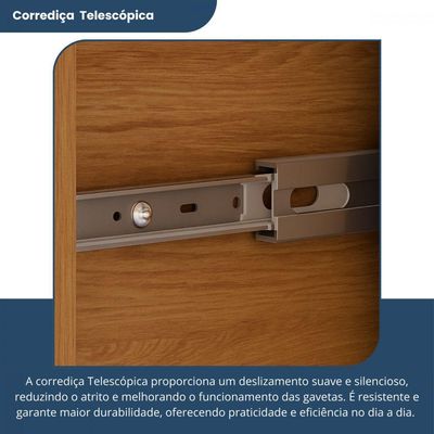 Armário De Cozinha 5 Portas 3 Gavetas Versatti Batrol Freijo Com Off White
