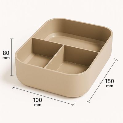 Kit Marmita Com Divisórias E Talheres Cinza