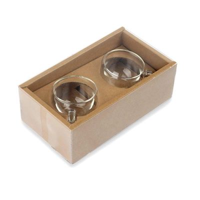 Conjunto Clássico 2 Xícaras De Café Com Base De Bambu