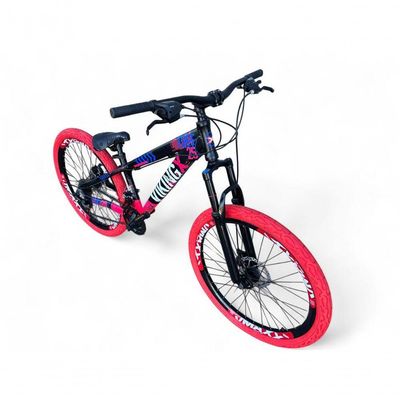 Bicicleta Aro 26 VikingX Tuff X25 Freio Hidráulico 21v Preto-rosa