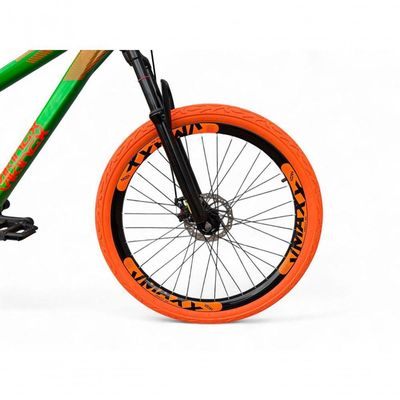 Bicicleta Aro 26 VikingX Tuff X35 21v Freio a Disco Verde-laranja