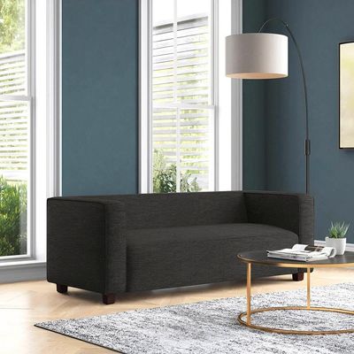 Sofá Namoradeira Amsterdam 1,40m Linho Preto - Inova Decorações