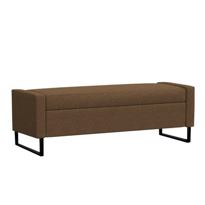 Recamier Bau Paris Base De Metal 1,20m Suede Marrom - Inova Decorações