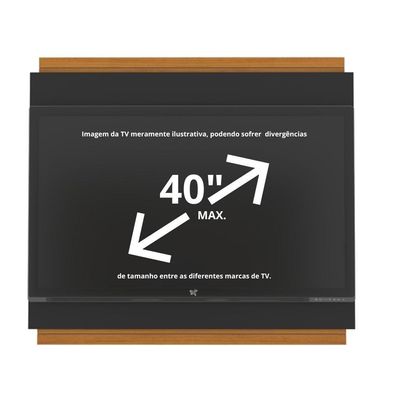 Painel Tv 32 Polegadas Com Prateleira Asteca - Preto E Cedro