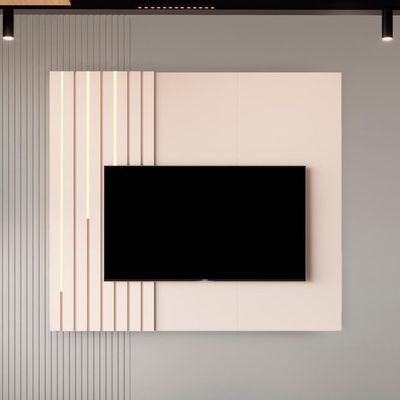 Painel Suspenso Boto 1.4 Com Led Sala Para Tv Até 58 Off White