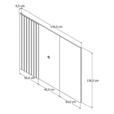 Painel Suspenso Boto 1.4 Com Led Sala Para Tv Até 58 Off White