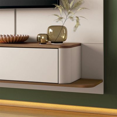Painel Para Tv Até 70 Polegadas Home Suspenso Concept Off-white 1.8 Off-white/amadeirado