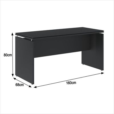 Mesa Para Escritório Com Tampo Duplo 25mm Tundra - Preto