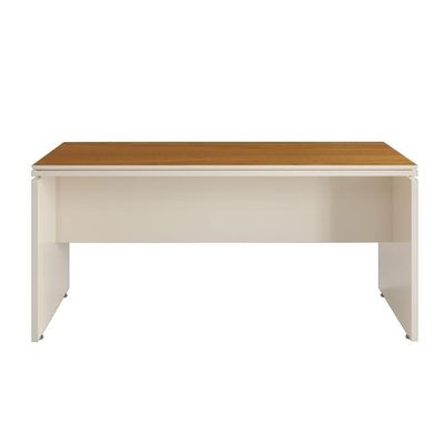 Mesa Para Escritório Com Tampo Duplo 25mm Tundra - Off White E Cedro