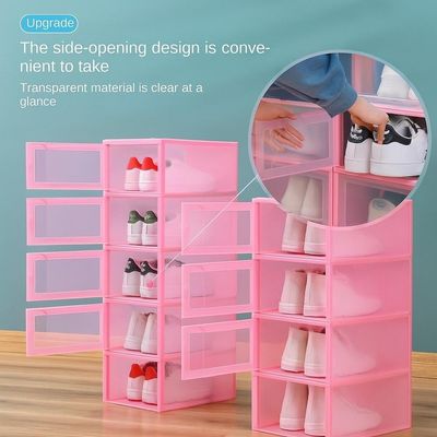 Kit Conjunto 6 Caixas Transparentes Modular Armazenamento Calçados Armario Organiza Closet Quarto