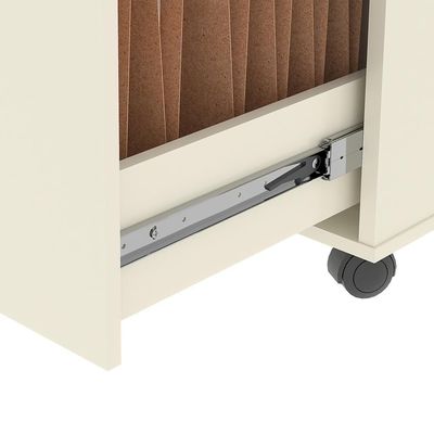 Gaveteiro Multiuso Com 2 Gavetas Para Escritório Verbena - Off White E Naturale