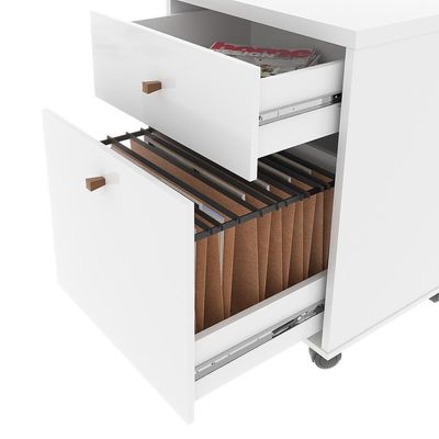 Gaveteiro Multiuso Com 2 Gavetas Para Escritório Verbena - Branco