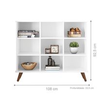 Conjunto Nicho Organizador Kenya 9 Espaços Retrô Branco + 2 Kits 3 Gavetas Brancas