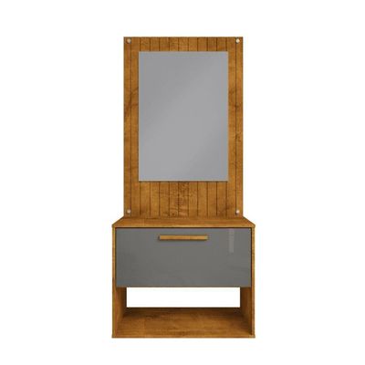 Conjunto Gabinete Com Espelheira Para Banheiro Zenit Naturalle-titanium