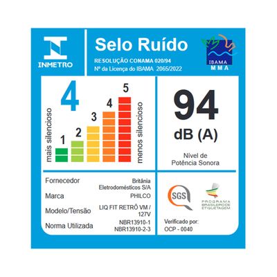 Liquidificador Fit Retrô Philco Blender Vermelho 300W 127V