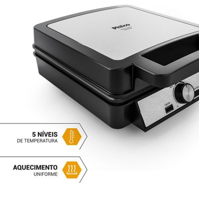 Waffle Maker Philco 5 Temperaturas 4 Waffles PWM04A 220V