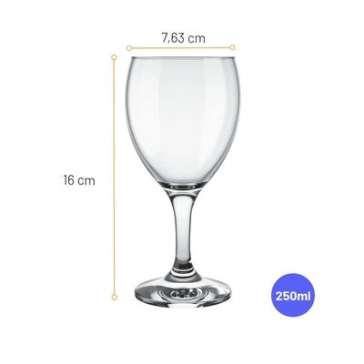 Jogo de Taças para Vinho Nadir Windsor 250ml 6 Peças UNICA