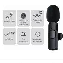 Microfone Lapela Wireless Sem Fio Para Iphone Ipad Lightning