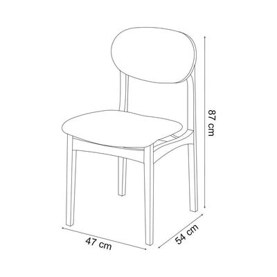 Conjunto 6 Cadeiras De Jantar Samba Encosto Ergonômico Jequitibá Nozes Linho Bege