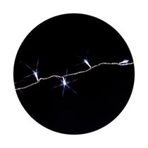 Cordão Com 50 Lampadas De Led Formato Pequena Gota 5 Metros Fio Crystal Cores Branco