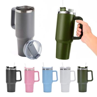 Copo Térmico Aço Inox 1200ml Caneca Com Alça Canudo água Gelada Quente Azul