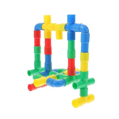 Brinquedo De Montar Interativo Plastico Blocos Infantil Coloridos Tubos Canos Encaixar