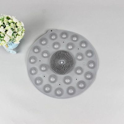 Tapete Antiderrapante Box Banheiro Lava Pes Massageador Com Ventosas Cinza