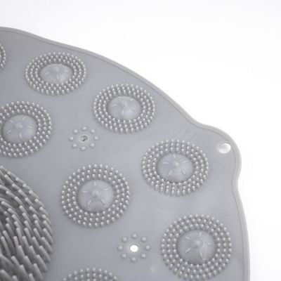 Tapete Antiderrapante Box Banheiro Lava Pes Massageador Com Ventosas Cinza