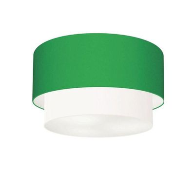 Plafon Para Banheiro Cilíndrico Sb-3045 Cúpula Cor Verde Folha Branco