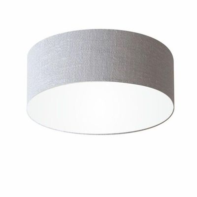 Plafon Cilíndrico Vivare Md-3047 Cúpula Em Tecido 45x15cm - Bivolt Rustico-cinza 127/220v