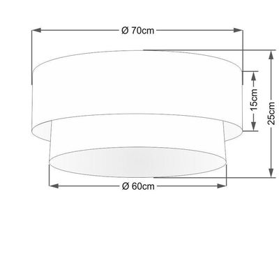 Plafon Duplo Cilíndrico Vivare Md-3064 Cúpula Tecido 70x60cm - Bivolt Azul-turquesa-branco 127/220v