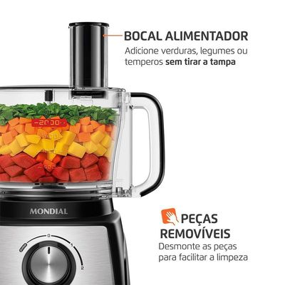 Multiprocessador Turbo Chef 3 Em 1 Mondial Preto 1000W MPN-02-BE 110V