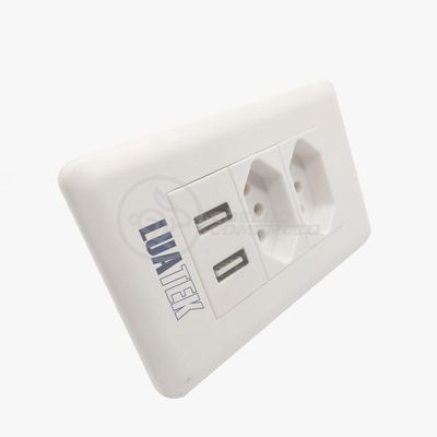 Tomada De Parede 2 Entrada Fonte 2 Usb 5v 10a Bivolt Bivolt