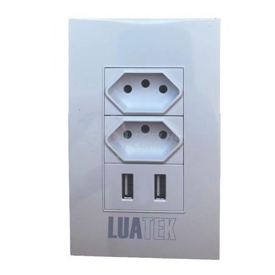 Tomada De Parede 2 Entrada Fonte 2 Usb 5v 10a Bivolt Bivolt
