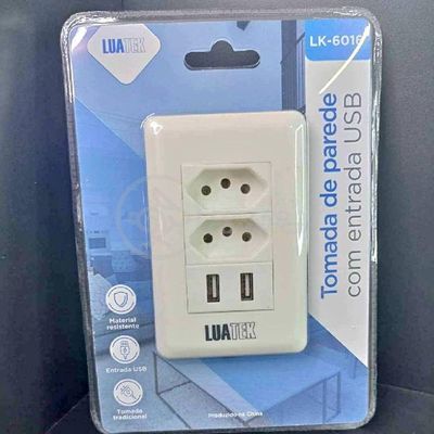 Tomada De Parede 2 Entrada Fonte 2 Usb 5v 10a Bivolt Bivolt