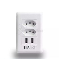 Tomada De Parede 2 Entrada Fonte 2 Usb 5v 10a Bivolt