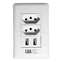 Tomada De Parede 2 Entrada Fonte 2 Usb 5v 10a Bivolt