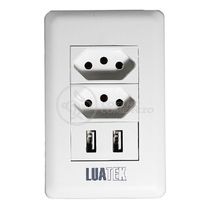 Tomada De Parede 2 Entrada Fonte 2 Usb 5v 10a Bivolt